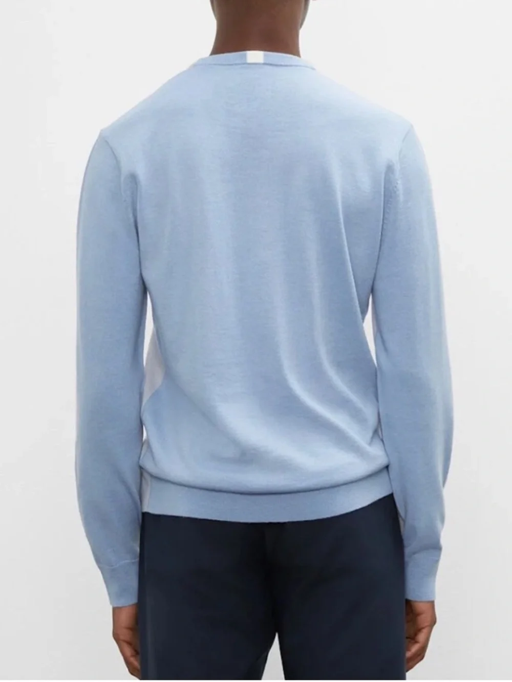 Club Monaco Light Blue Colorblock Crewneck Sweater